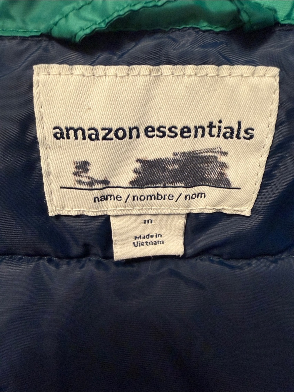 Amazon essentials Kids Teal Lightweight Puffer Jacket -boys medium - Picture 3 of 6